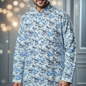 COTTON FUL PRINT-( BLUE)